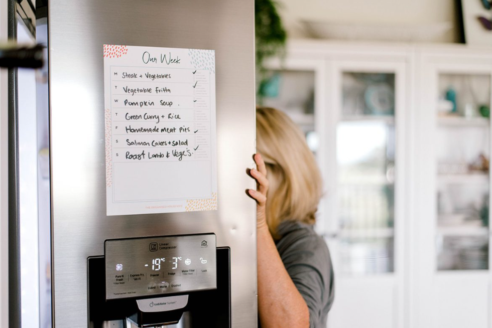 magnetic meal planner fridge